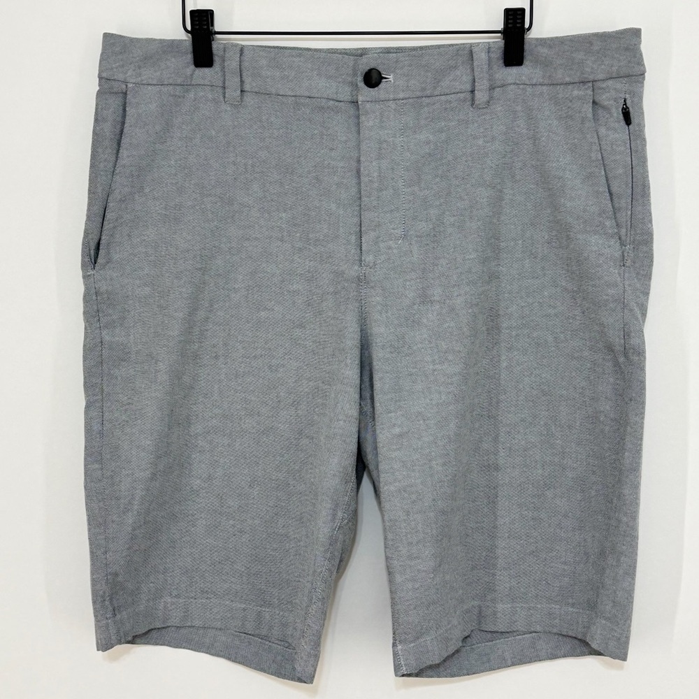 Lululemon Men's Commission Short Relaxed Qwick Oxford 11" Black/White Size 36